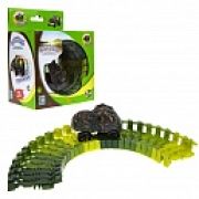 1toy гибкий трек «Динопарк » 25 дет., диномашина свет, в кор.11*15*8см.
