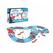 1toy гибкий трек «Гонки» 298 дет, финишные ворота, перекресток, дорожные знаки, 2 машинки свет, в кор. 41,5*32*10см