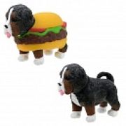 1TOY Прокачка для собачки серия 3, Бернская гончая-гамбургер, тянущаяся собачка в костюмчике 10см, пакет с окном