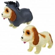 1toy Прокачка для собачки, тянущиеся собачки в костюмчиках серия 2, кокер-спаниель ослик 10см, пакет с окном, 14 шт в д/б