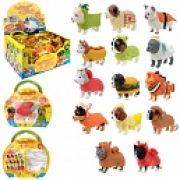 1TOY Прокачка для собачки серия 3, тянущиеся собачки и кошечки в костюмчиках, 10см, 14 видов, пакет с окном, 14 шт. в д/б