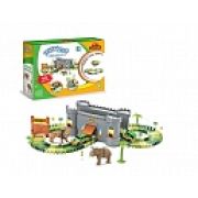 1toy гибкий трек «Сафари» 119 дет, замок с подъем.воротами, ворота, 2 фиг.животных (12,13 см.), машинка-зверь свет, в кор. 34*26,5*12,5см