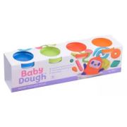 Тесто для лепки BabyDough, набор 4 цвета (синий, нежно-зеленый, красный, оранжевый)