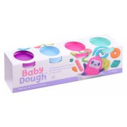 Тесто для лепки BabyDough, набор 4 цвета (фиолетовый, мятный, розовый, нежно-голубой)