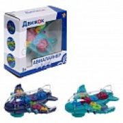 1toy Движок Самолет прозрач. с механизмом на батарейках, свет, звук, (в асс. 2 вида, коробка)