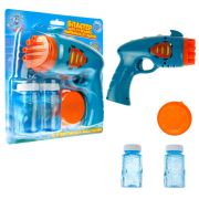 1toy Мы-шарики! игрушка для пуск. мыл. пуз. на бат. Бластер, свет. эфф., 2*50 мл, блистер, оранжевый