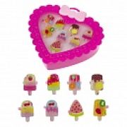 1TOY наб.украш.«Sweet heart Bijou» в ярко-розовой шкатулке 8 колец мороженки, 13*11,5см, 12 шт. в д/б.27*25*12,5см