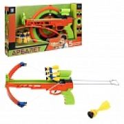 1toy набор арбалет, присоски 5 шт., мишень, коробка
