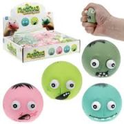 1toy Пучеглаз-антистресс розовый «Зомби» 5,5х5x4,7 см