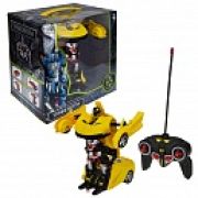 1TOY Трансботы, 1:18 на р/у 27МГц, трансформирующийся в легковую машину 20 см, желт.