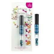 Lukky 3-в-1 ручка для дизайна ногтей с лаком д.ногтей 6 мл 011 голубой и стразами 1,5 г, с инструментом для чистки ручки., блистер