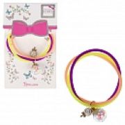Lukky Fashion cиликон.браслет с 2 подвесками:шарик с подвижн.конфетти и метал.шармик «Perals & Bow»