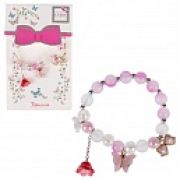 Lukky Fashion браслет матовая бирюза из полупрозрачн.бусин с 3 шармиками
