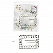 Lukky Fashion заколка-автомат прямоуг серебро цепочка 1 шт