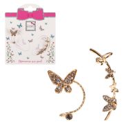 Lukky Fashion наб.из 2 асимметричн.сережек кафы, дуга Бабочки,золото,карта
