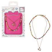 Lukky Fashion наб.из золот.цепочки с подвеской со стразами и пластик.бус: бабочки и цвет.бусы, конверт