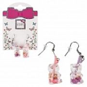 Lukky Fashion серьги пластик.с подвесками Мишки-коктейли с трубочкой,карта