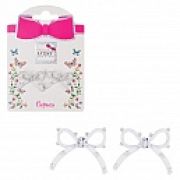 Lukky Fashion серьги-гвоздики пластик Бантики с жемчужинками,карта