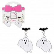 Lukky Fashion серьги-гвоздики с подвесками металл+эмаль Добрые привидения,карта