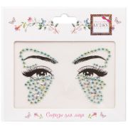 Lukky Fashion стразы для лица Крылья Бабочки,17х12 см,цв.серебряный,карта, пакет