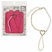 Lukky Fashion украшение-цепочка на руку Сердце и жемчуг,золото,конверт