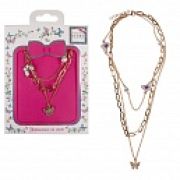 Lukky Fashion цепь тройная золот.Бабочки, конверт