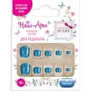 Lukky Нэйл-Арт наб. Pedicure style #9,Aqua Blue,10 наклад.ногтей на клеевой основе,10+,кор.