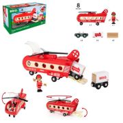 BRIO Грузовой вертолёт с вагонами 22,6х14,9х11,4 см., 8 элементов, кор. 29х12х15 см.