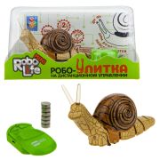 1TOY RoboLife Игрушка Робо-Улитка на ИК (коричневая) (3хAG13 входят в компл),ИК-пульт (3хAG13 входят в компл).коробка 17*8,5*9