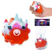 1toy Жмяка Hit Pop It розово-красно-бело-голубой «Единорог» 7 см