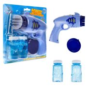 1toy Мы-шарики! игрушка для пуск. мыл. пуз. на бат. Бластер, свет. эфф., 2*50 мл, блистер, синий