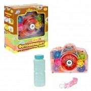 1toy Мы-шарики! игрушка для пуск. мыл. пуз. на бат. Фотоаппарат, свет и звук эфф., 120 мл, коробка, красный