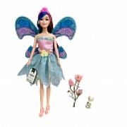 Alisa Fairy. Кукла Фея, с голубой прядью, с цветами и зайцем, в кор. 28х6,5х33 см
