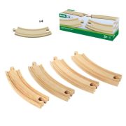 BRIO Ж/д полотно, закругл., длина 17см, 4 дет.в наб.