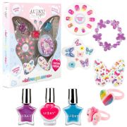 Lukky Angel наб.Бабочки для лапочки: лаки д. ногтей, смываемые водой, колечки и браслетик, акварельные переводные тату, самоклеящиеся накладные ногти, наклейка д.ногтей