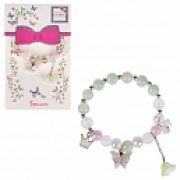 Lukky Fashion браслет матовый белый из полупрозрачн.бусин с 3 шармиками
