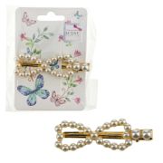 Lukky Fashion заколка-зажим жемчужный бантик 1 шт