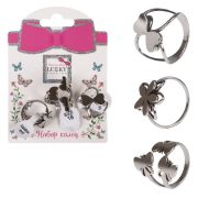 Lukky Fashion наб.сереб.колец с бабочками, карта