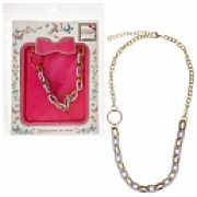 Lukky Fashion цепочка двойная золот.+пластик.звенья: сиреневый, конверт