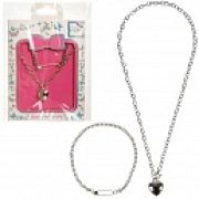 Lukky Fashion цепь двойная серебр.Булавка и сердечко, конверт