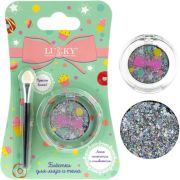 Lukky Блестки для лица, тела и волос 1 г, серебряный цвет, аппликатор, блистер