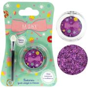 Lukky Блестки для лица, тела и волос 1 г, фиолетовый цвет, аппликатор, блистер
