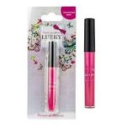 Lukky Голографический блеск для губ 3 мл, красный, с ароматом черной смородины, блистер-А