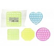 Игрушка-антистресс вечная пупырка, светится в темноте, 4 вида (круг, сердце, квадрат, восьмиугольник) 12х12см