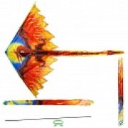 1toy воздушный змей дракон 130*110 см, леер 50 м, пакет