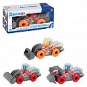 1toy Движок Спецтехника с прозрач. с механизмом на батарейках, свет, звук, (в асс. 3 вида, коробка)