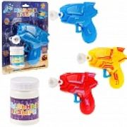 1TOY Мы-шарики! пистолет механич. с мыл. пуз., бластер, 50 мл, цвет в асс., блистер