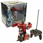 1TOY Трансботы, 1 к 18 на р.у 27МГц, трансформирующийся в легковую машину 20 см, 2 цвета желт, красн.
