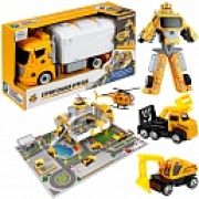1toy Транспаркинг парковка-грузовик трансформер «Строительная бригада», 37,5*21*13 см