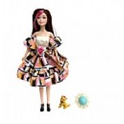 Alisa Weekend. Кукла с розовой прядью в цветн. платье с аксес., в кор. 18х6х32 см